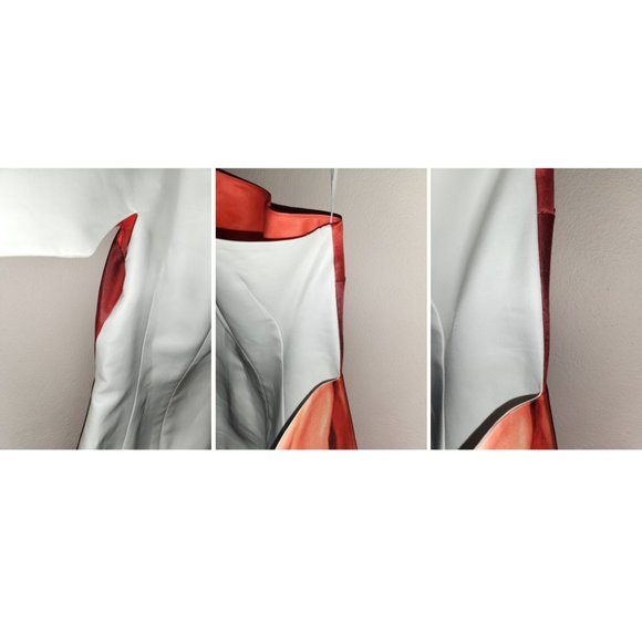 Barbie Look MOSCHINO Valley of the Dolls Red Silk One-Shoulder Paper Doll Dress - Picture 10 of 13